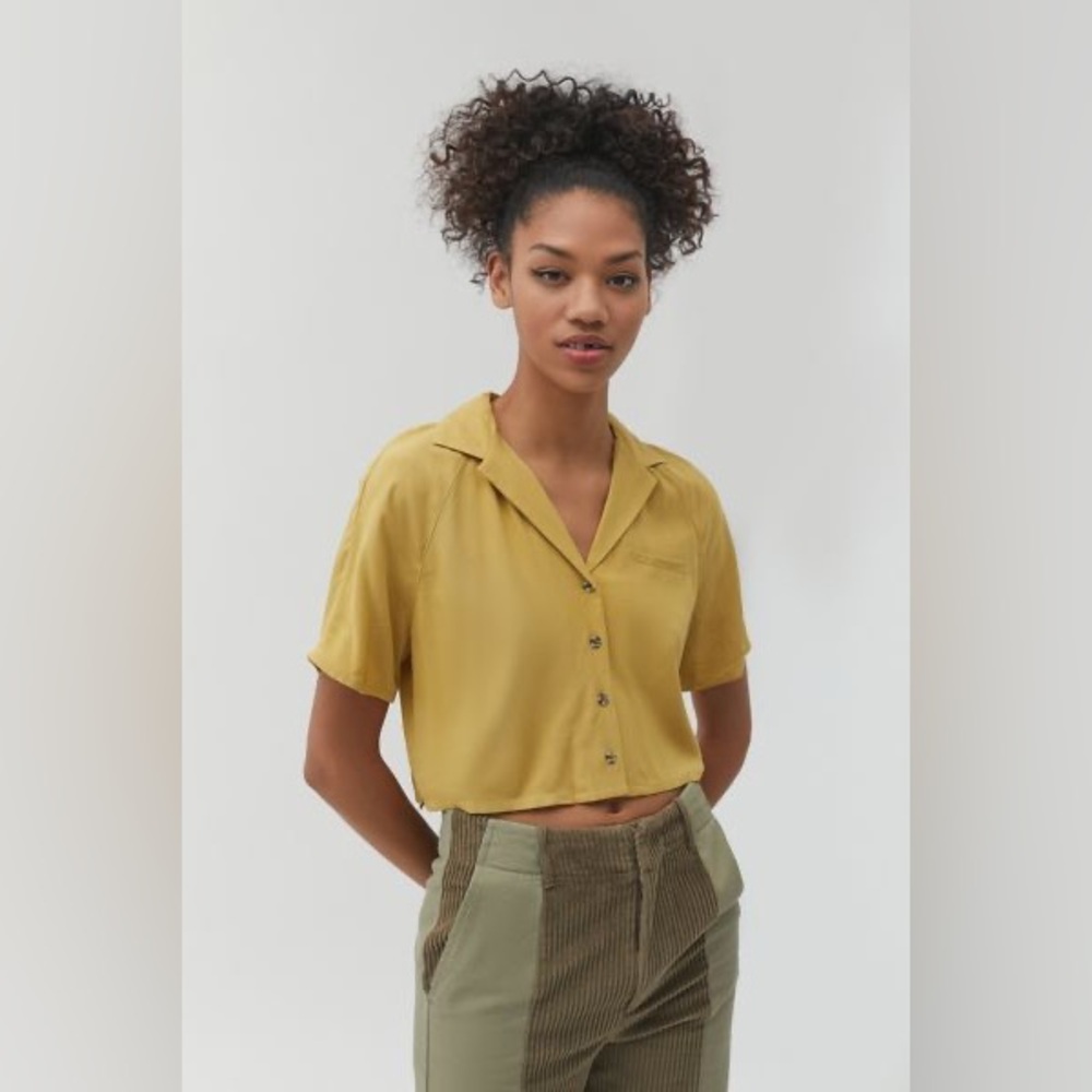 Urban Outfitters Cropped Button Down Shirt
